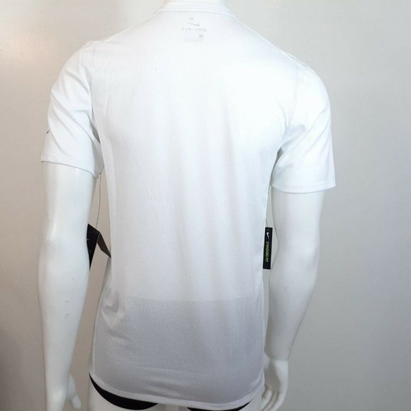 Nike Breathe Run Top Short Sleeve GX Running Shirt White Black Men’s Medium - Picture 4 of 8